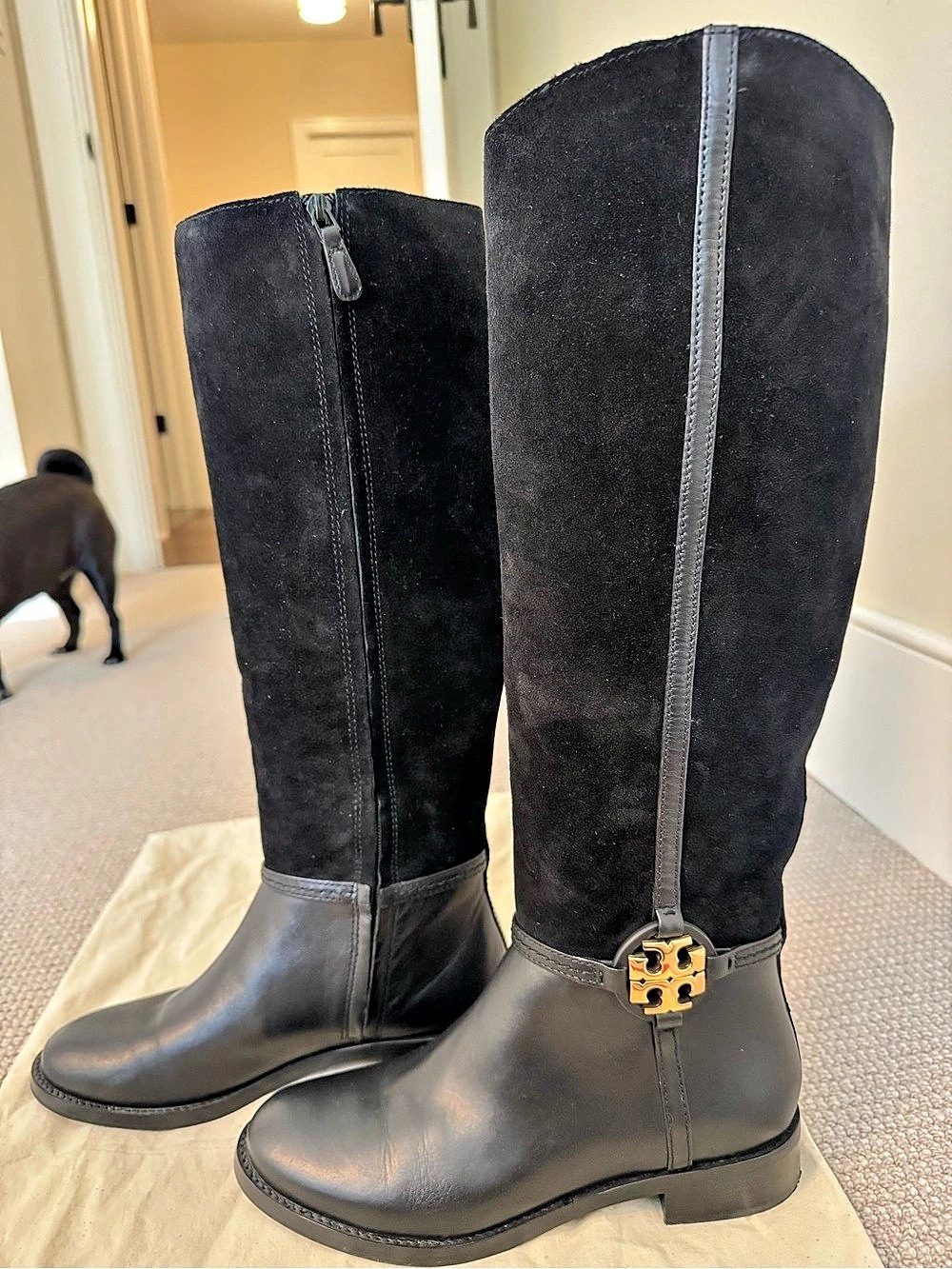 Tory Burch Miller Knee High Boot Black Size 8